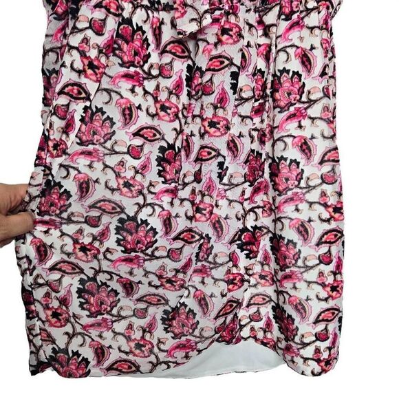 ML Monique Lhuillier Floral Printed Burnout Velvet Mini Dress Size 6 - Picture 9 of 12